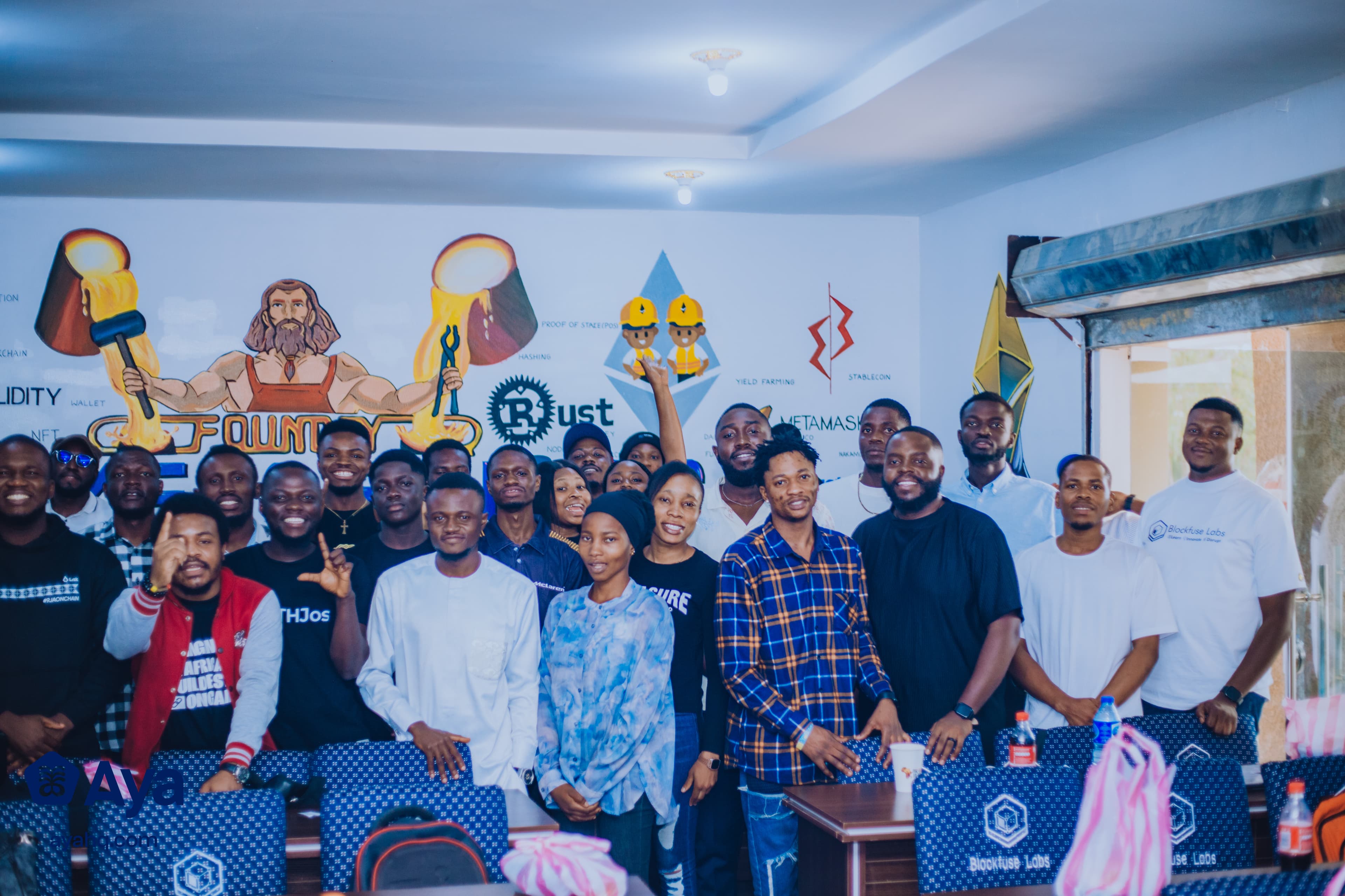 Blockfuse community members gathered after a learning session